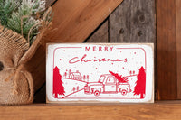 Little Red Truck Merry Christmas Holiday SIgn