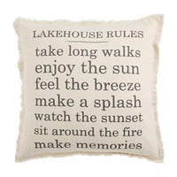 Lake Rules Wash Canvas Pillow