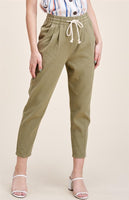 Cotton Twill Draw String Pants with Side Pockets