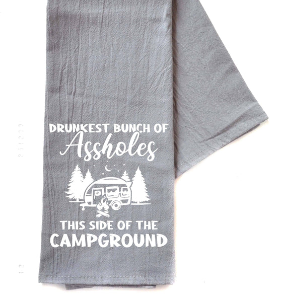 Drunkest Bunch Of Assholes Camping - Gray Hand Towel