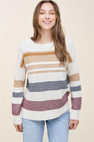 Crew Neck Ribbed Pullover Sweater