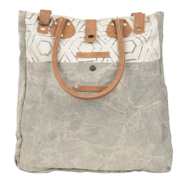 Grey Canvas Top Pattern Bag
