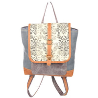 Mixed Fabric Backpack