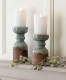 Rustic Stoneware Candle Holders