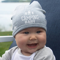 Camping - Heathered Gray Beanie (0-12 Months)