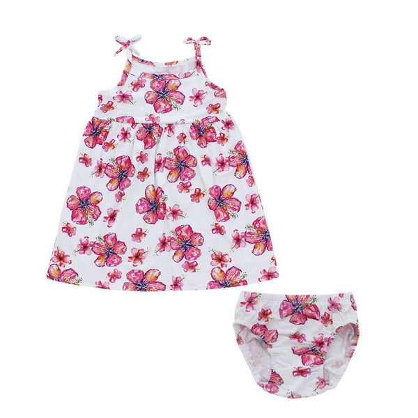 Hibiscus Kiss Infant Dress + Bloomers