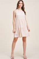 Fully Lined Textured Tiered Dress