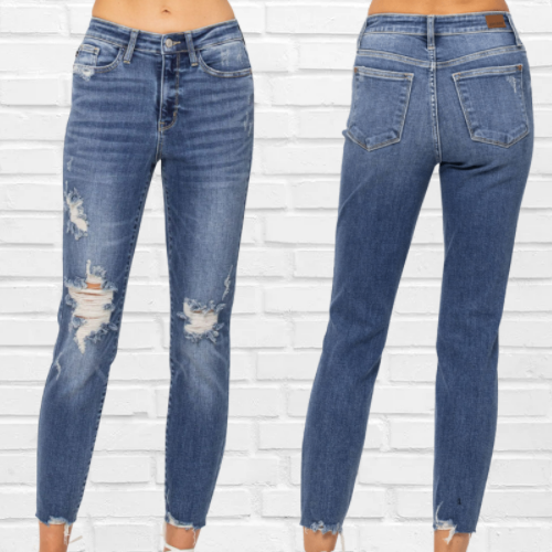 High Waist Destroyed Relaxed Fit Jeans