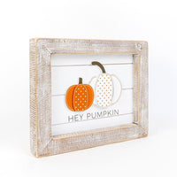 Wood Framed Sign (Pumpkin/Bat)