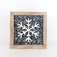 Wood Framed Sign (Snowflake)