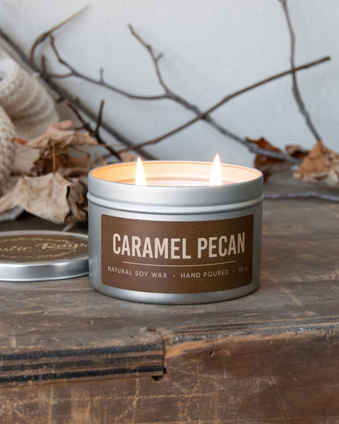 Caramel Pecan Fall | 10 oz Double Wick Soy Candle | Tin