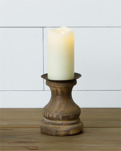 Vintage Wooden Candle Holder, Small