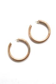 Wood Large Hoop Earring-Gold