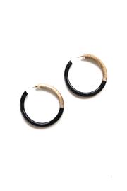 Wood Large Hoop Earring-Black