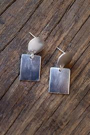 Brushed Shapes Earring - Silver