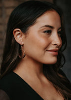 Gold Wire Dangle Hoop Earrings