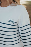 French Terry Striped Crew Neck