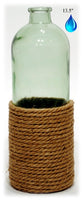 Green Bottle/Vase w/Rope