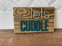 Reclaimed Wood Wall Art - Let's Cuddle