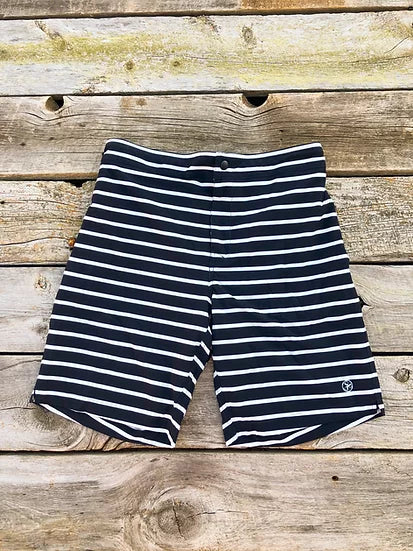Men's Navy Striped Boat Shorts