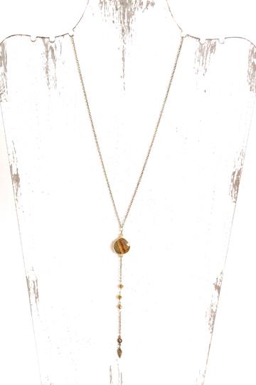 Long Necklace with Gemstone