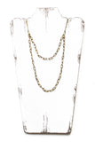 Double Strand Gold Paperclip Chain Necklace