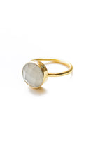 Gold Ring with Taupe Stone