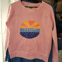 WaskaVillage Retro Burnout Fleece Crew