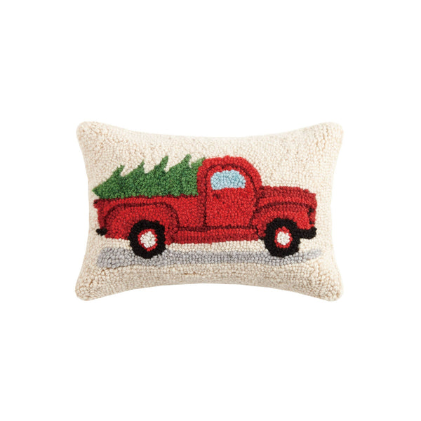 Tree On Truck Hook Pillow - Christmas