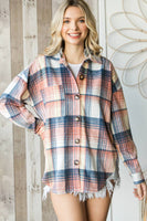 Plaid Hooded Button down shacket