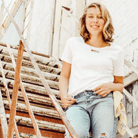 WALNUT AND CONCRETE BOHO BAR NECKLACE MINIMALIST JEWELRY